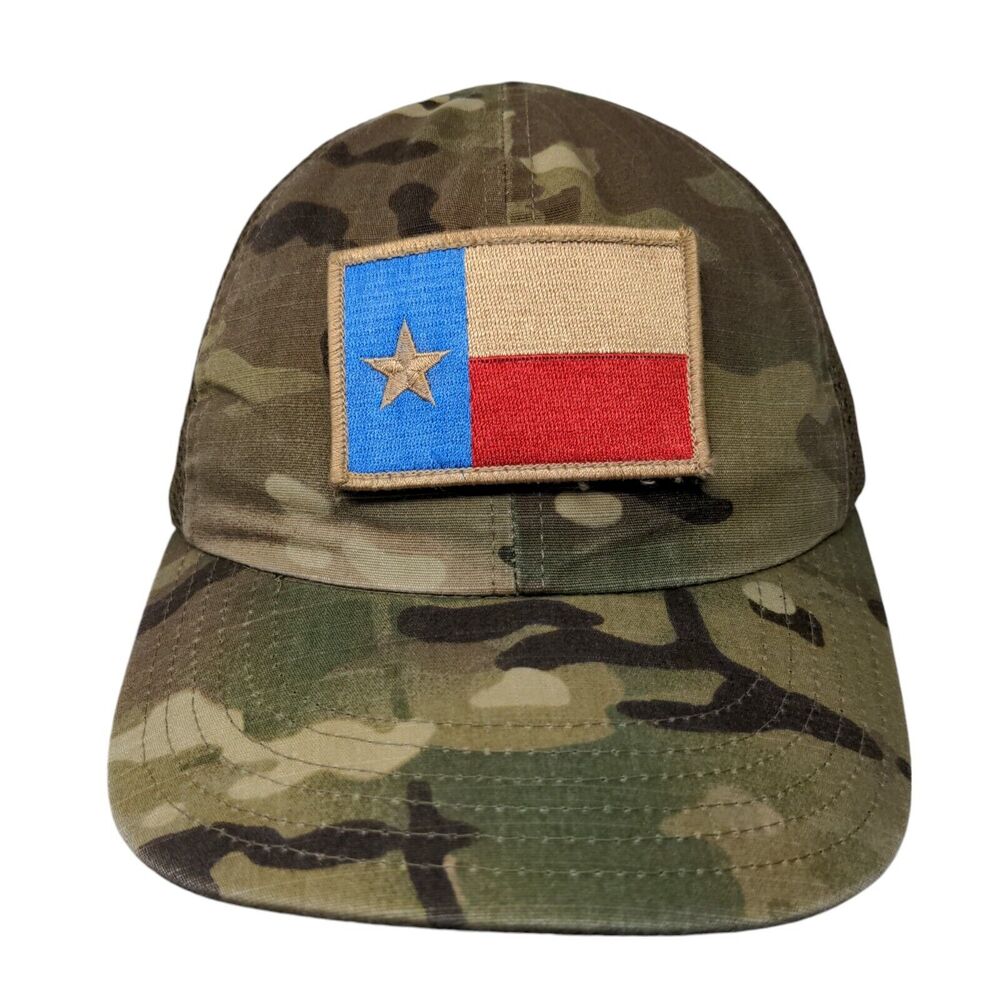 Texas Flag Strapback Trucker Hat Camouflage OS Embroidered Patriotic Nine Line